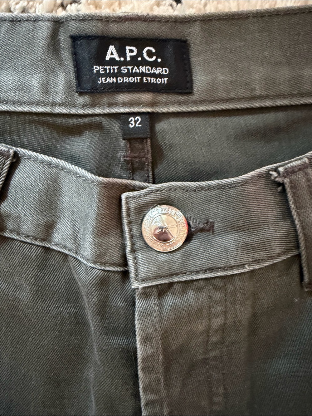 APC 5-Pocket Pants, Olive Green